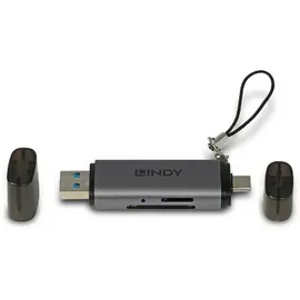 Lindy USB 3.2 Kartenleser, Typ C & A, SD/MicroSD