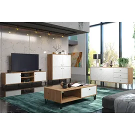 trendteam Highboard Touch in weiß matt B/H/T: ca. 123x136x40 cm - Eiche, weiß