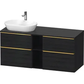 Duravit D-Neo Konsolenwaschtischunterbau wandhängend Eiche Schwarz Matt 1400x550x664 mm à DE4970L341 DE4970L34160000,