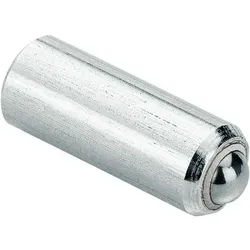 Federndes Druckstück, glatte Ausführung, ohne Bund, mit rollender Kugel/Hülse und Kugel aus rostfreiem Stahl | d1=4 mm | 22081.0315