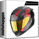 Scorpion EXO-1500 Carbon Air Platted Schwarz-Rot XS