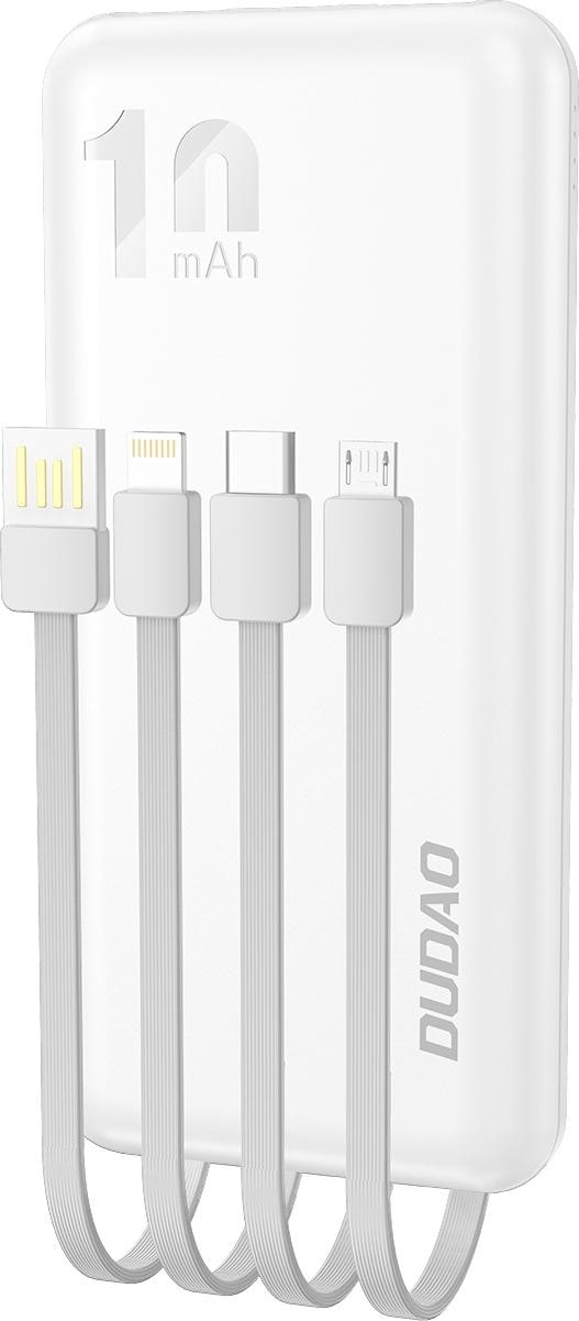Dudao K6Pro Universal 10000mAh Power Bank with USB Cable, Type-C USB, White Light (K6Pro-white), Powerbank, Weiss