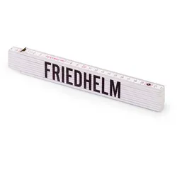 Personalisierter Zollstock | Metrie 2m Block 52 | mit männlichen Namen Name: Friedhelm