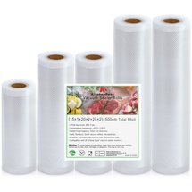 KitchenBoss Vakuumierbeutel Vakumierfolienrollen Vakuumrollen Folienrollen Vakuumierfolie: Sous Vide Beutel 5 Roll 15X1/20x2/28x2/500cm, Vakuumbeutel Lebensmittel für Vakuumiergerät, BPA-Frei