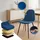 CLP 4er Set Esszimmerstühle Napier blau/Samt