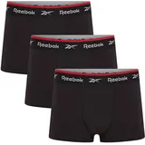 Reebok Trunk REEBOK "REDGRAVE", Herren, Gr. L (6), schwarz, Obermaterial: 92% Polyester, 8% Elasthan, bedruckt, unifarben, eng, Unterhosen, basic, bequem, atmungsaktiv, mit Logo, breiter Bund