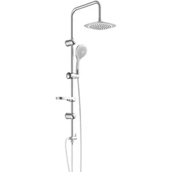 Duschsystem DUSCHTRAUM, Regendusche ohne Armatur, Handbrause mit 3 Funktionen, Duschbrause, Dusche in Chrom/Weiß