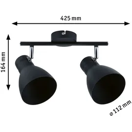 Paulmann 66760 Deckenstrahler E27 230V max. 2x20W dimmbar Schwarz