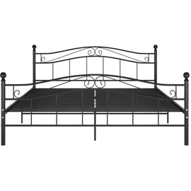 vidaXL Bett Schwarz Metall 140x200 cm