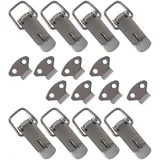 HMF 14980-09 Edelstahl Spannverschluss mit Schlossöse 8 Stück, 27 x 75 mm, Silber