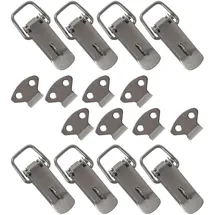 HMF 14980-09 Edelstahl Spannverschluss mit Schlossöse 8 Stück, 27 x 75 mm, Silber