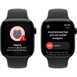 Apple Watch Series 10 GPS + Cellular 42 mm Aluminiumgehäuse diamantschwarz Sportarmband schwarz S/M