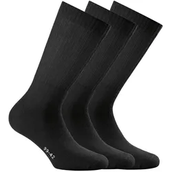Rohner Basic Unisex Sport Socken, 3er Pack - Basic Sport, einfarbig Schwarz 35-38