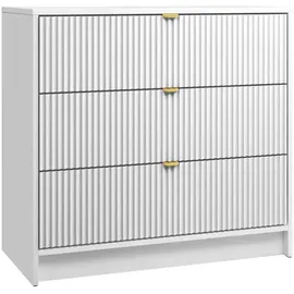 Mirjan24 Tireno 80 x 75 x 40 cm Weiß / Gold