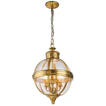 Elstead Lighting Hängeleuchte Pendelleuchte Esszimmerleuchte 3-Flammig Stahl messing Glas klar