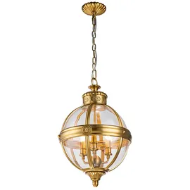 Elstead Lighting Hängeleuchte Pendelleuchte Esszimmerleuchte 3-Flammig Stahl messing Glas klar