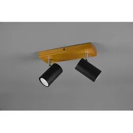 Trio Marley 2-flammig schwarz matt Holz