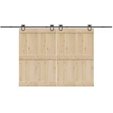 vidaXL Schiebetürbeschlag-set 400 Cm Stahl Schwarz Vidaxl