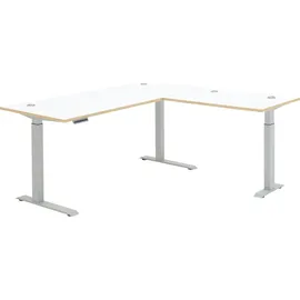 Innostyle Höhenverstellbarer Eckschreibtisch MEMPHIS Weiß 185 x 177 cm - Weiß