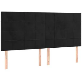 vidaXL Boxspringbett mit Matratze & LED Schwarz 180x200 cm Samt