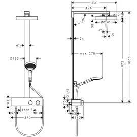 Hansgrohe Rainfinity Aufputz-Duschsystem mit Thermostat, 28742000
