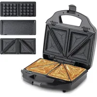 Ufesa SW7950 3-in-1 Sandwichmaker Cook&Fun, 900W, Grill, Waffeln und Sandwiches, Herausnehmbare Antihaftbeschichtete Platten, BPA-frei, Edelstahl