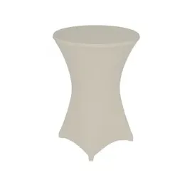 TexDeko Stretch Stehtischhusse für Bistrotisch Ø 80-85 cm Creme | strapazierfähig verstärkte Fußtaschen bügelfrei waschbar