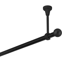 MDEKOR Gardinenstange schwarz 200 cm 1-läufig 19 mm aus Metall Deckenbefestigung Kugel