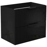duschspa Waschtisch Unterschrank Waschtischunterschrank Waschbeckenunterschrank Badschrank, 50-120cm Hängeschrank, Matt / Hochglanz schwarz 60 cm x 52 cm x 38.8 cm
