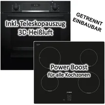Bosch Herdset Teleskopauszug EcoClean + Induktionskochfeld rahmenlos