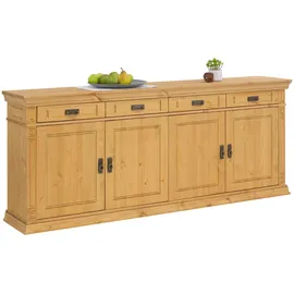 OTTO home Sideboard, beige (natur), B:202cm H:83cm T:39cm, Sideboards, Sideboard, Kommode im klassischen Landhausstil, Breite 202 cm