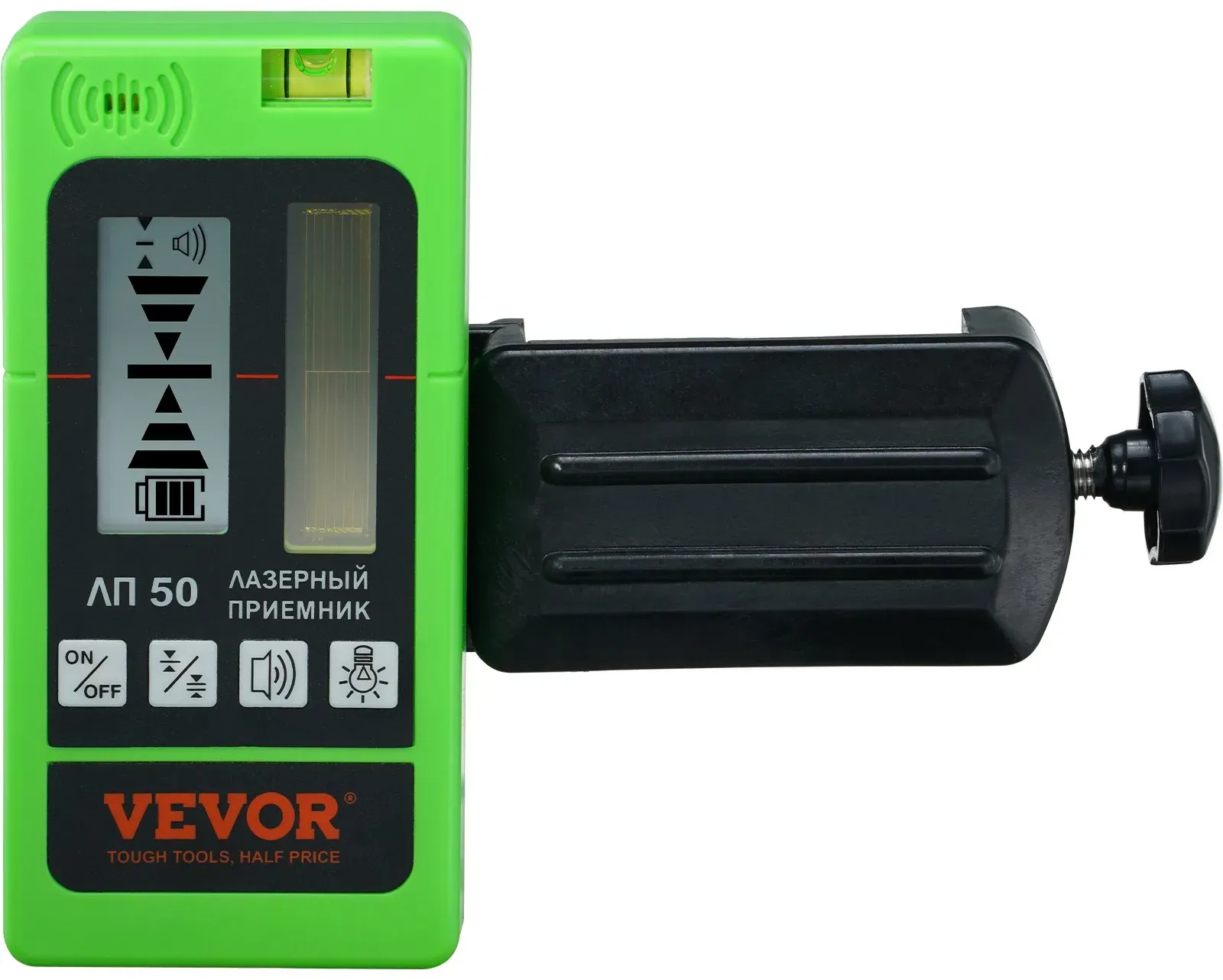 VEVOR Professional Laserempfänger 60m Reichweite Laserdetektor für Puls-Kreuzlinienlaser ±1,5mm Nivellierbereich 1,5-V-Batterien 20 Stunden Betriebszeit doppelte LCD-Display mit Hintergrundbeleuchtung