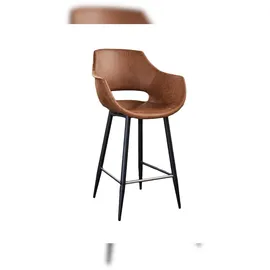 KAWOLA Barhocker ZAJA Barstuhl Sitzhöhe 76 cm Microfaser cognac