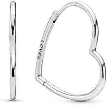 Pandora Creolen asymmetrische Herzen der Liebe Silber 297822