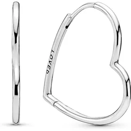 Pandora Creolen asymmetrische Herzen der Liebe Silber 297822