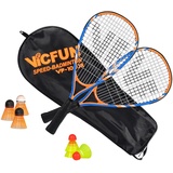 VICFUN Speed-Badminton 100 Set Junior Premium - 2 Badmintonschläger, 3 Bälle und eine hochwertige Badmintontasche