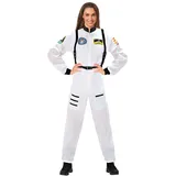 astronauten kostüm damen, astronaut kostüm herren mit tragegurt, ganzkörper kostüm für Faschingskostüme Karneval Fastnacht Kleidung für Erwachsene - M Tall