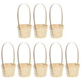 MAGICLULU 8 Stück Mini-Picknickkörbe Mit Griffen Mädchenkörbe Kleiner Geflochtener Korb Mini-Geflochtener Korb Kleiner Weidenkorb Tragbarer Korb Für Picknick Heimdekoration 7 6 cm