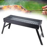 Leichter, Tragbarer Holzkohlegrill Mit Klappbaren Beinen, Ideal Für Camping, Garten Und Den Einsatz Im Freien (aus Eisen Und Edelstahl, Größe 60x22x33cm)