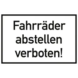 Fahrräder abstellen verboten!, Alu, 300x200 mm