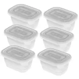 Rotho Freeze 6er-Set Gefrierboxen 0.25l mit Deckel, Kunststoff (PP) BPA-frei, transparent, 6 x 0.25l (11.2 x 7.8 x 13.2 cm)