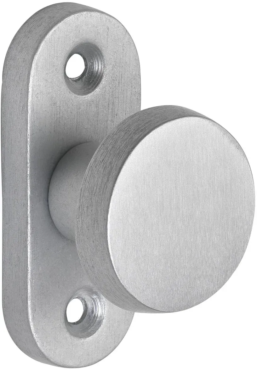 Hebetürknopf - 35mm, Flachform, silber eloxiert
