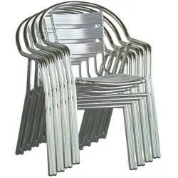 Gebogene Aluminiumstühle für Terrasse, Bar im Innen- und Außenbereich, Restaurant, Hotel und Cafeteria.