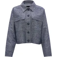 Opus Damen Jacke | Kurzjacke HENO Fresh Boxy Fit aus Viskose Mix Coal Blue, 38 - 38
