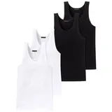 SCHIESSER Unterhemd Authentic Schwarz/Weiß L