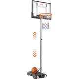 Vevor Basketballkorb Outdoor Basketballständer 152,4–213,4 cm Einstellbare Höhe, Basketballanlage Schwarz Wetterbeständig Rostbeständig, Basketballkorb Standfuß mit Wasser oder Sand Mobil