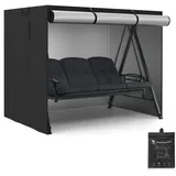 M MCombo Hollywoodschaukel Abdeckung 3-4 Sitzer, Abdeckplane Wasserdicht & UV-Beständig für Gartenschaukel 4093 4095 4088 8018, Schutzhülle 4002 (Oxford, Schwarz)