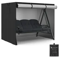 M MCombo Hollywoodschaukel Abdeckung 3-4 Sitzer, Abdeckplane Wasserdicht & UV-Beständig für Gartenschaukel 4093 4095 4088 8018, Schutzhülle 4002 (Oxford, Schwarz)