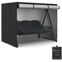 M MCombo Hollywoodschaukel Abdeckung 3-4 Sitzer, Abdeckplane Wasserdicht & UV-Beständig für Gartenschaukel 4093 4095 4088 8018, Schutzhülle 4002 (Oxford, Schwarz)