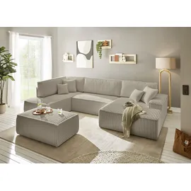 OTTO home Hocker FINNLEY Cord 102 x 42 x 69 cm Beige